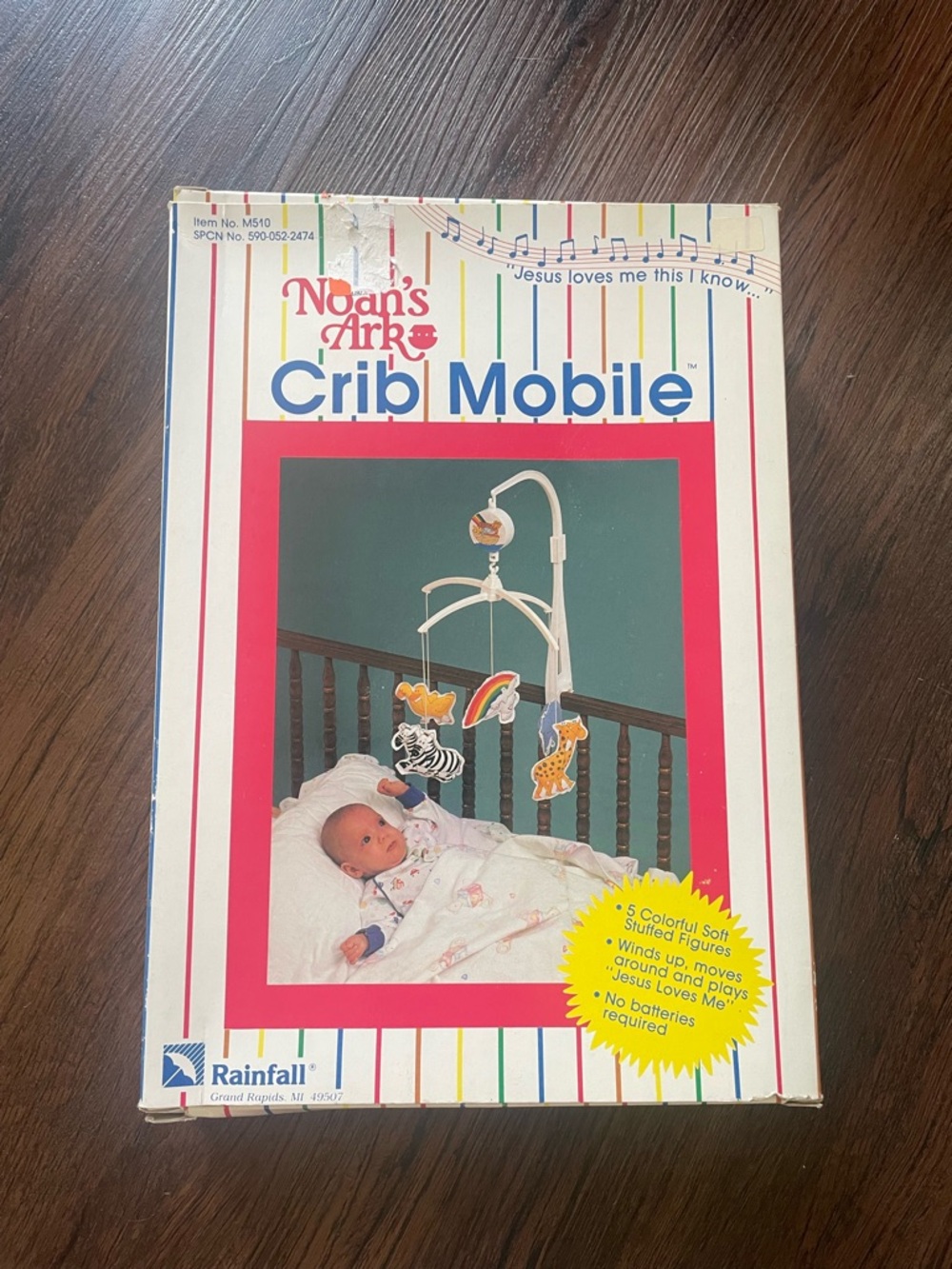 NOS VTG By Rainfall “Noah’s Ark” Musical Crib Mobile Open Original Box/Manual